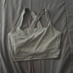 Nike Black and White Checkered Crop Top